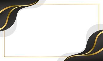 Minimalist black and gold frame background vector