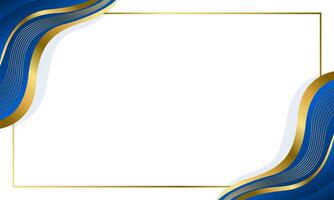 Elegant Blue and Gold Wave Background. Frame design vector