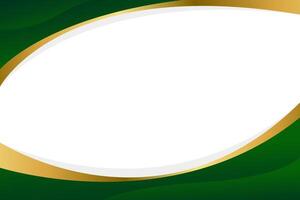 Minimalist green and gold curve background, certifacate template background vector