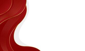 Elegant red luxury wave background with gold lines. Abstract modern design vector