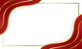 Elegant Red and Gold Abstract Wave Background. Modern border and frame design vector