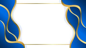 Abstract Blue and Gold Wave Background. Frame and border vector