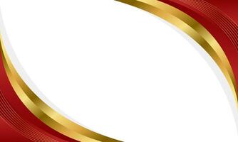 Elegant Red and Gold Curve Background. Luxury design vector