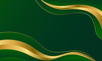 Elegant Green and Gold Abstract Wave Background. Modern luxury design. Suitable for Invitations, awards, templates, banners, covers, posters, presentations, web, and pages vector