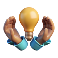 impressive abstract Diverse Hands Holding Lightbulb Idea Isolated exclusive png