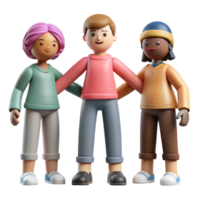 impressive minimalist Diverse People Holding Hands Isolated with Soft Shadows detailed png