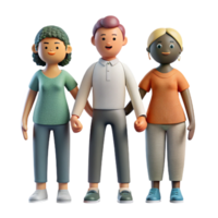 stunning modern Diverse People Holding Hands Isolated with Soft Shadows high quality png