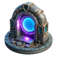 wonderful abstract D Metaverse Portal with Neon Glow Isolated professional png