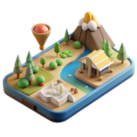 wonderful artistic D Model of a House Viewed Through Ar App Isolated professional png