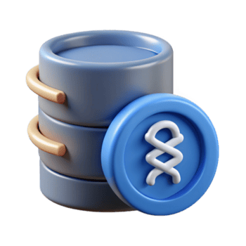 elegante resumen adn datos almacenamiento símbolo con sombra efecto transparente antecedentes alto resolución png