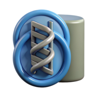 serene modern Dna Data Storage Symbol with Shadow Effect Transparent Background authentic png