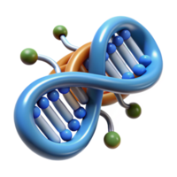 elegant minimalist Dna Double Helix with Data Flow Lines Transparent Background authentic png