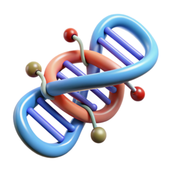 vibrant rustique ADN double hélix avec Les données couler lignes transparent Contexte authentique png