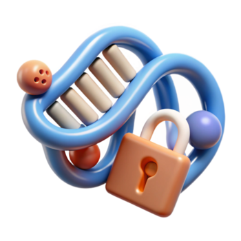 magnificent abstract Dna Fragment with Data Encoding Symbols Cutout Element detailed png