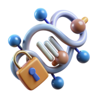 elegant minimalist Dna Fragment with Data Encoding Symbols Cutout Element high resolution png