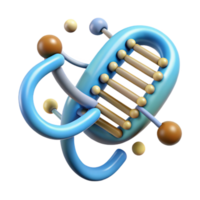 vibrant contemporary Dna Molecule with Data Encryption Symbol Isolated premium png