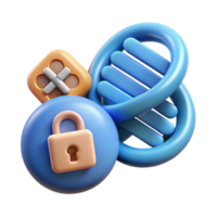 vibrant abstract Dna Molecule with Data Encryption Symbol Isolated high quality png