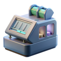 impressive abstract Dna Sequencing Machine Side View Transparent Background 4K png