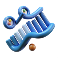 serene minimalist Dna Strand Fragment with Shadow Effect Transparent Background premium png