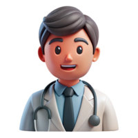 serene traditional Doctor Avatar Icon Front View Transparent original png