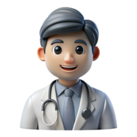 serene rustic Doctor Avatar Icon Front View Transparent premium png