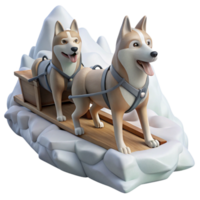 beautiful creative Dog Sledding Through Snow Action Shot Cutout professional png