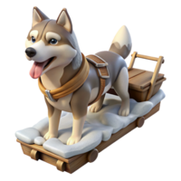 impressive minimalist Dog Sledding Through Snow Action Shot Cutout detailed png