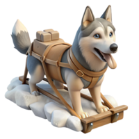 serene classic Dog Sledding Through Snow Action Shot Cutout original png