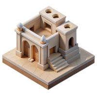serene abstract D Printed Architectural Model Isometric View Isolated exclusive png