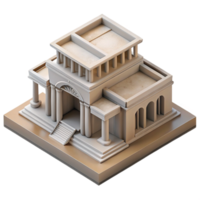 impressive modern D Printed Architectural Model Isometric View Isolated detailed png