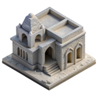 serene rustic D Printed Architectural Model Isometric View Isolated exclusive png