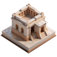 dramatic artistic D Printed Architectural Model Isometric View Isolated original png