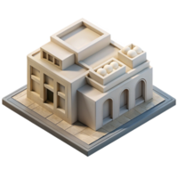 beautiful abstract D Printed Architectural Model Isometric View Isolated high resolution png