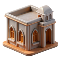 serene modern D Printed Architectural Model Isometric View Isolated detailed png