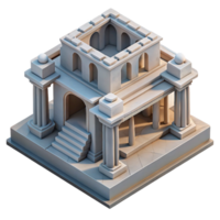 vibrant artistic D Printed Architectural Model Isometric View Isolated high quality png