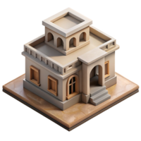 serene rustic D Printed Building Model Isometric View Cutout premium png