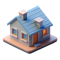 magnificent minimalist D Printed House Model Isometric View Cutout high quality png
