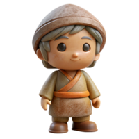 extraordinary rustic D Printed Miniature Figurine Side View Isolated detailed png