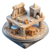 wonderful rustic D Printed Miniatures on Table Transparent Background genuine png