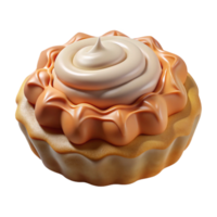 stunning classic D Printed Pastry Isolated Top View Transparent Background 4K png