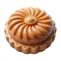 beautiful traditional D Printed Pastry Isolated Top View Transparent Background authentic png