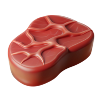 wonderful minimalist D Printed Steak Reddish Brown Transparent Background high resolution png
