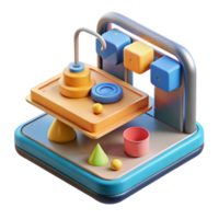 beautiful artistic D Printer Build Plate with Objects Transparent Background high quality png