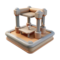 stunning artistic D Printer Platform with Support Structures Isolated professional png