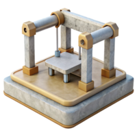 beautiful minimalist D Printer Platform with Support Structures Isolated genuine png