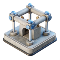 elegant artistic D Printer Platform with Support Structures Isolated high quality png