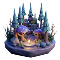 elegant abstract Dreamlike Forest Isolated with Soft Lighting genuine png