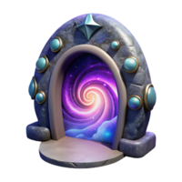 serene abstract Dream Portal with Swirling Nebula Isolated on Transparent Background professional png