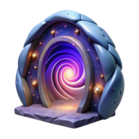 elegant abstract Dream Portal with Swirling Nebula Isolated on Transparent Background detailed png