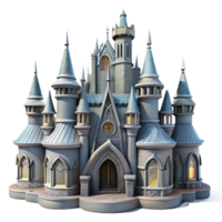 dramatic abstract Dreamy Castle Isolated with Gothic Architecture detailed png